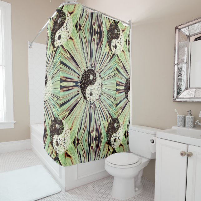 Yin Yang Color Splash Duschvorhang (Beispiel)