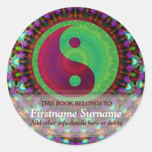Yin Yang Colorama Buchzeichen Sticker