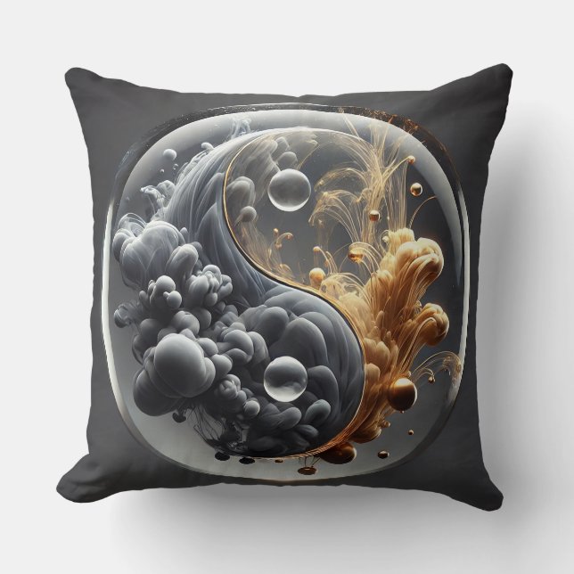 Yin Yang Concept with Fluid Patterns Kissen (Vorderseite)