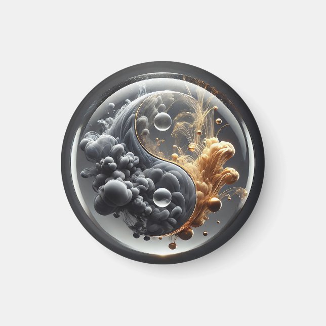 Yin Yang Concept with Fluid Patterns Magnet (Vorne)