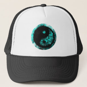 Yin Yang Cyan Black The MUSEUM Zazzle Geschenke Truckerkappe