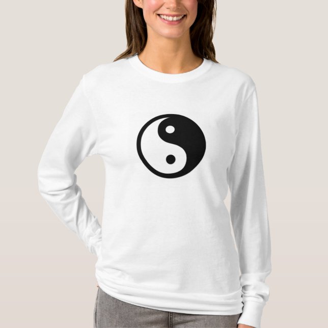 Yin Yang Damen-lange Hülse T-Shirt (Vorderseite)