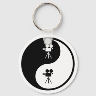 Yin Yang, das eine Kamera laufen lässt Schlüsselanhänger