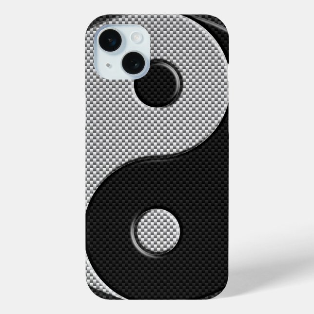 Yin Yang Design in Carbon Fibre Print Style Case-Mate iPhone Hülle (Rückseite)