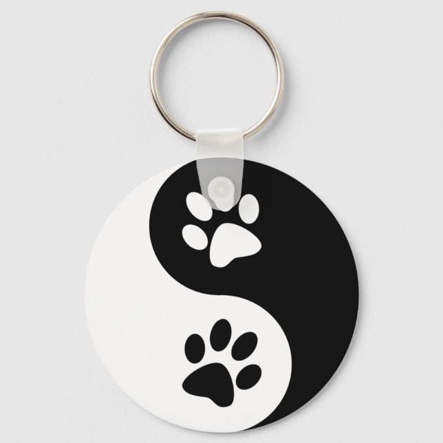 Yin Yang Dog Paws Schlüsselanhänger (Vorderseite)