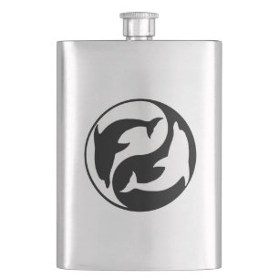 Yin Yang Dolphins Flask Flachmann