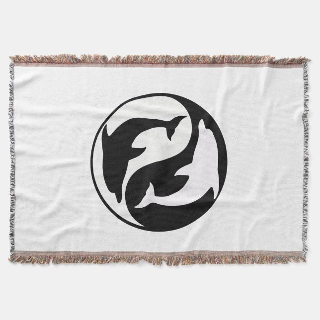Yin Yang Dolphins Throw Blanket Decke (Vorderseite)