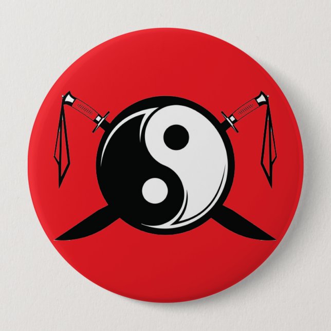 Yin Yang Double Broadsword Button (Vorderseite)