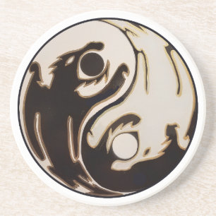 Yin Yang Double Dragon Getränkeuntersetzer