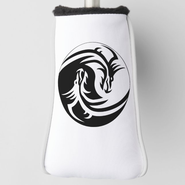 Yin-Yang-Drachen Golf Headcover (Rotieren 90)