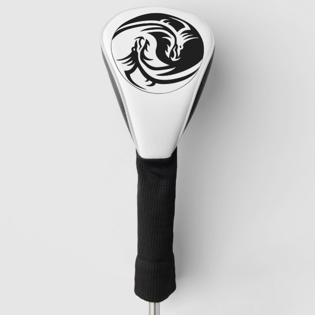 Yin-Yang-Drachen Golf Headcover (Vorderseite)