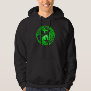 Yin Yang Drachen, grün Hoodie