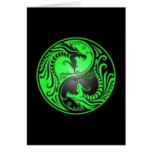 Yin Yang Drachen, Grün und Schwarzes