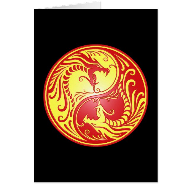 Yin Yang Drachen, Rot und Gelb (Vorne)