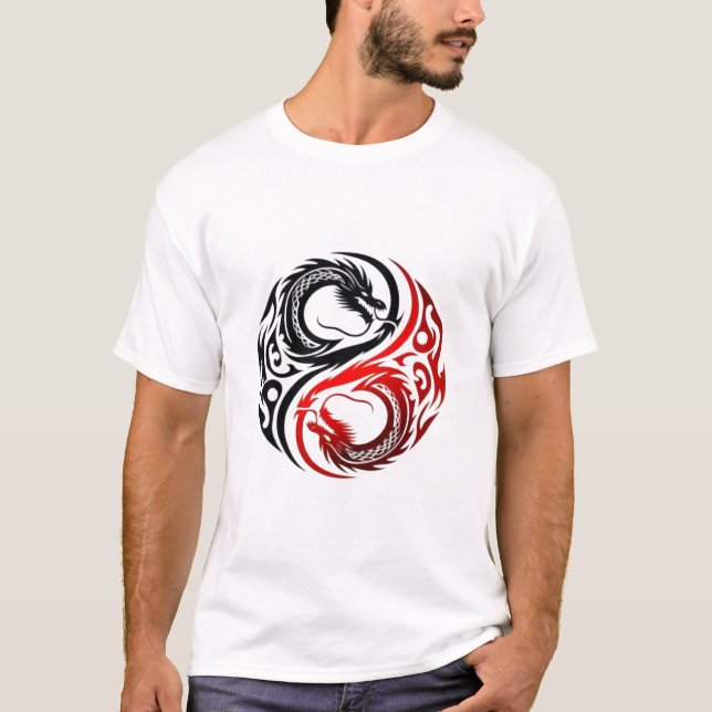 Yin Yang Drachen T-Shirt (Vorderseite)