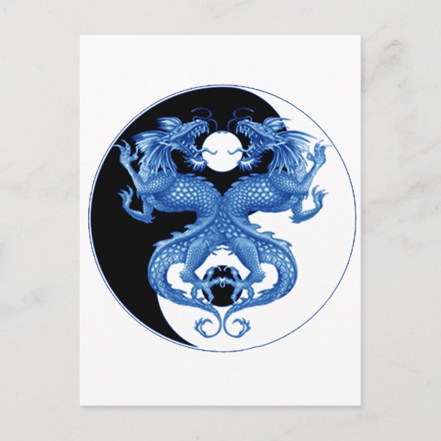 Yin Yang Dragon 2 Postkarte (Vorderseite)