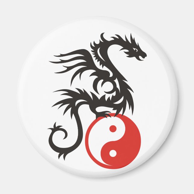 Yin & Yang Dragon Magnet (Vorne)
