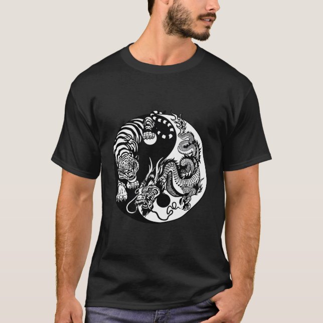 Yin Yang Dragon Tiger T-Shirt (Vorderseite)
