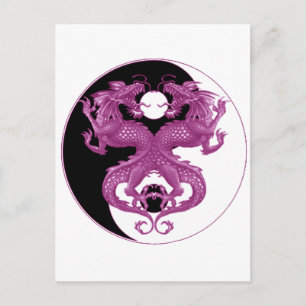 Yin Yang Dragons 6 Postkarte