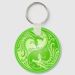 Yin Yang Dragons, leicht grün Schlüsselanhänger