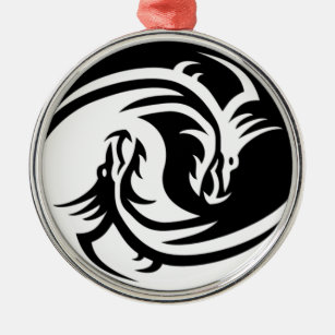 Yin Yang Dragons Ornament Aus Metall