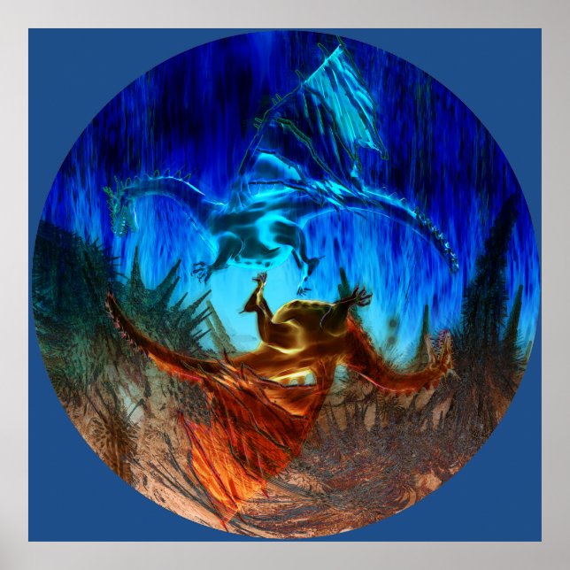 Yin Yang Dragons Poster (Vorne)