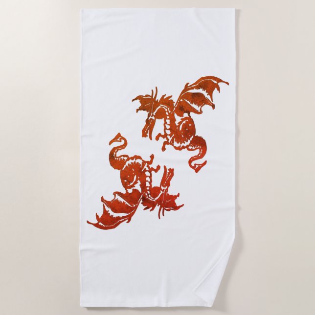 Yin Yang Dragons Strandtuch (Vorderseite)