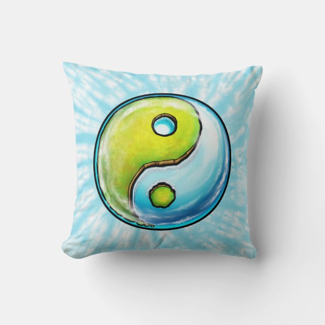Yin-Yang Earth Krawatte Dye Kissen (Vorderseite)