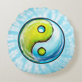 Yin-Yang Earth Krawatte Dye Rundes Kissen