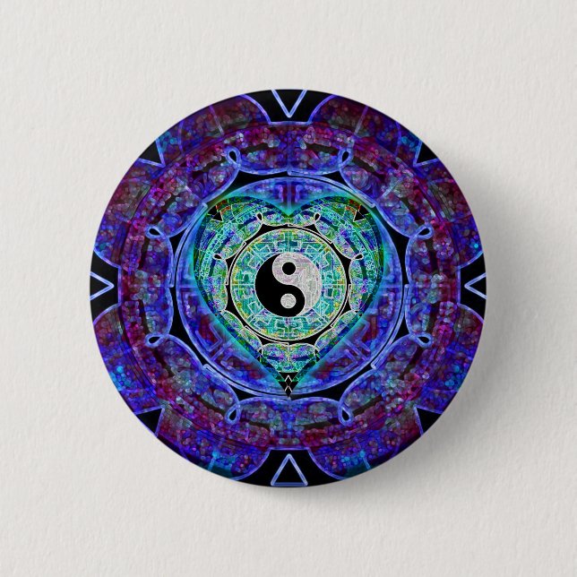 Yin Yang Energie-Fluss Button (Vorderseite)