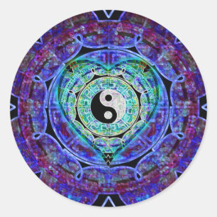 Yin Yang Energie-Fluss Runder Aufkleber
