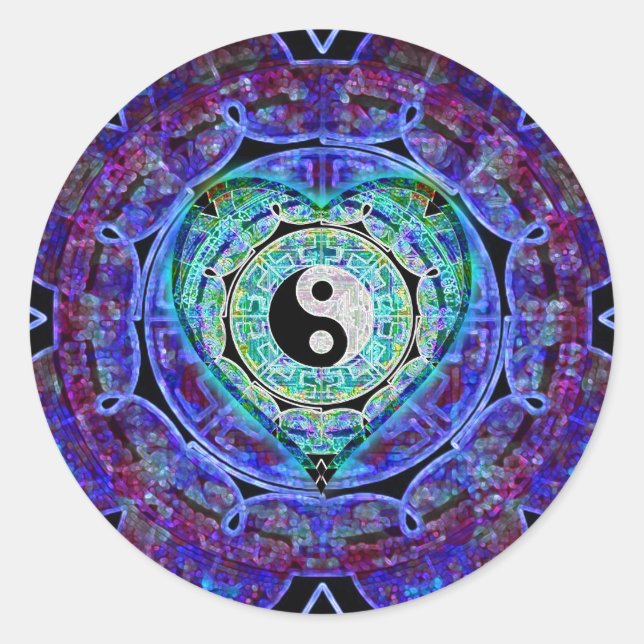 Yin Yang Energy Flow Runder Aufkleber (Vorderseite)