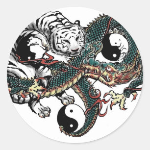 Yin Yang Entwurf Runder Aufkleber