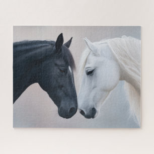 Yin Yang Equine Harmonie: Schwarze und Weiße Pferd