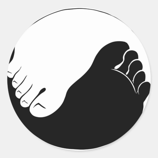 Yin Yang Feet Runder Aufkleber (Vorderseite)