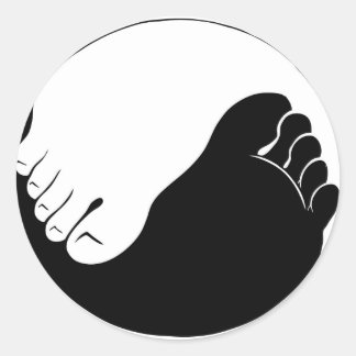 Yin Yang Feet Runder Aufkleber