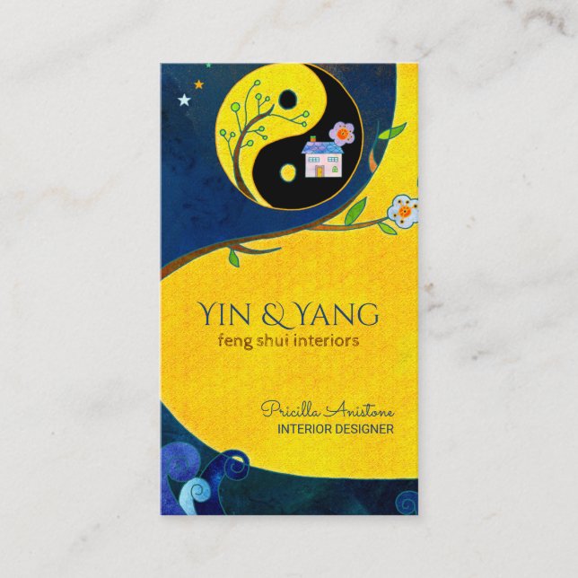 Yin & Yang Feng Shui Interior Business Cards Visitenkarte (Vorderseite)