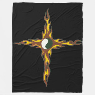 Yin Yang Fire Cross Fleecedecke