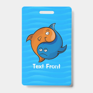 Yin Yang Fisch Cartoon Ausweis