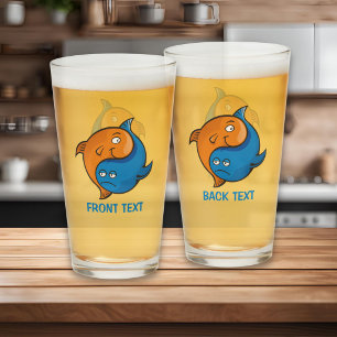 Yin Yang Fisch Cartoon Glas