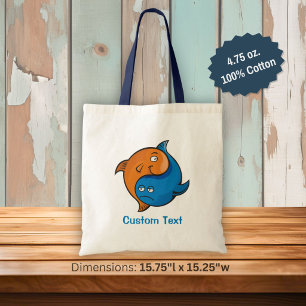 Yin Yang Fisch Cartoon-Tasche Tragetasche