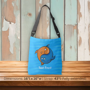 Yin Yang Fisch Cartoon Tragetaschen Mit Langen Trägern