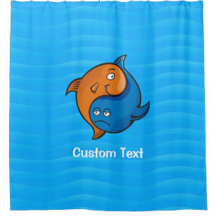 Yin Yang Fish Cartoon Duschvorhang