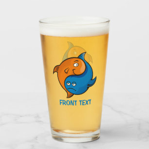 Yin Yang Fish Cartoon Glas