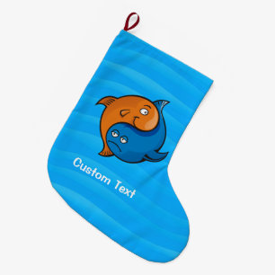 Yin Yang Fish Cartoon Großer Weihnachtsstrumpf