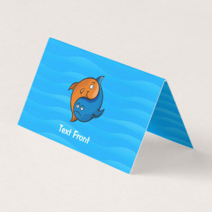 Yin Yang Fish Cartoon Horizontal Visitenkarten
