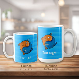 Yin Yang Fish Cartoon Kaffeetasse