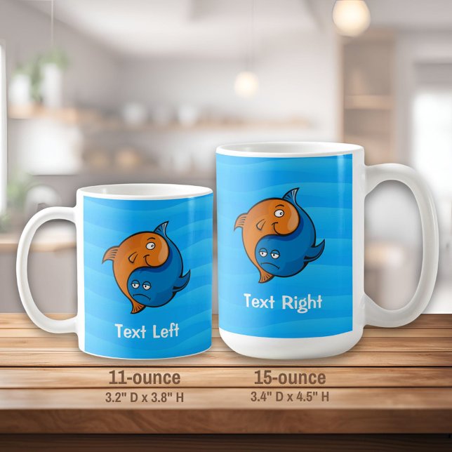 Yin Yang Fish Cartoon Kaffeetasse (Von Creator hochgeladen)