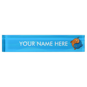 Yin Yang Fish Cartoon Namensplakette