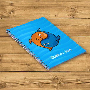 Yin Yang Fish Cartoon Notizblock